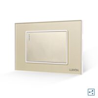 Interruttore Meccanico Semplice Deviatore 3M LUXION con Cornice in Vetro, Standard Italiano colore dorato