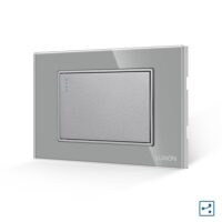 Interruttore Meccanico Semplice Deviatore 3M LUXION con Cornice in Vetro, Standard Italiano colore griggio