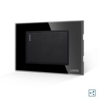 Interruttore Meccanico Semplice Deviatore 3M LUXION con Cornice in Vetro, Standard Italiano colore nero