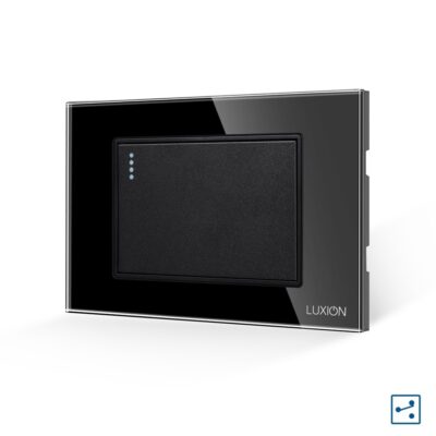 Interruttore Meccanico Semplice Deviatore 3M LUXION con Cornice in Vetro, Standard Italiano colore nero