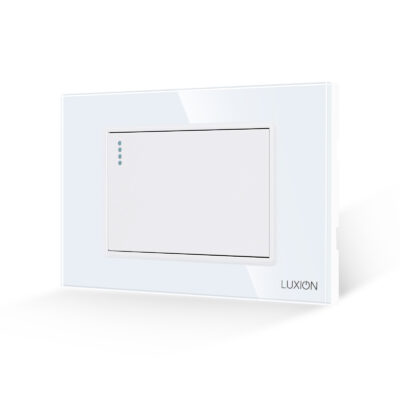 Interruttore Meccanico Semplice 3M LUXION con Cornice in Vetro, Standard Italiano
