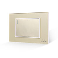 Interruttore Meccanico Semplice 3M LUXION con Cornice in Vetro, Standard Italiano colore dorato