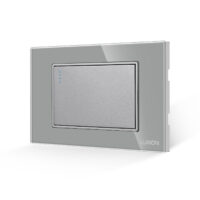 Interruttore Meccanico Semplice 3M LUXION con Cornice in Vetro, Standard Italiano colore griggio