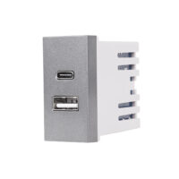 Modulo USB A+C 1M LUXION colore griggio