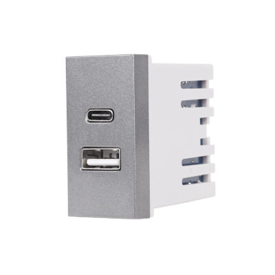 Modulo USB A+C 1M LUXION colore griggio