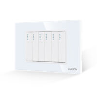 Interruttore Meccanico 6 Posti LUXION con Cornice in Vetro, Standard Italiano, 3M