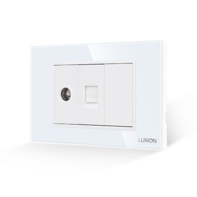 Presa TV + Internet con Cornice in Vetro LUXION, Standard Italiano, 3M