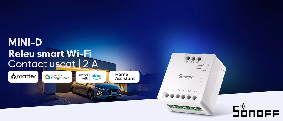 Relè Wi-Fi Sonoff Mini-D, Contatto Pulito