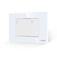 Interruttore meccanico doppio LUXION con placca in vetro, standard italiano, 3M
