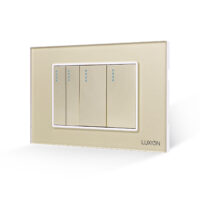Interruttore Meccanico 4 Posizioni LUXION con Placca in Vetro, Standard Italiano, 3M colore dorato