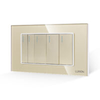 Interruttore Meccanico 5 Posizioni LUXION con Placca in Vetro, Standard Italiano, 4M colore dorato