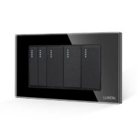 Interruttore Meccanico 5 Posizioni LUXION con Placca in Vetro, Standard Italiano, 4M colore nero