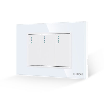 Interruttore triplo meccanico LUXION con placca in vetro, standard italiano, 3M