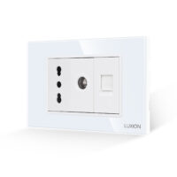 Presa Stretta + TV + Internet con Cornice in Vetro LUXION, Standard Italiano, 3M