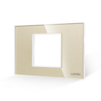 Cornice in Vetro Temperato con Supporto 2/3 Moduli LUXION, Standard Italiano colore dorato