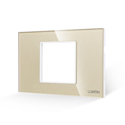 Cornice in Vetro Temperato con Supporto 2/3 Moduli LUXION, Standard Italiano colore dorato