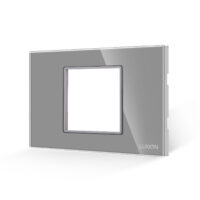 Cornice in Vetro Temperato con Supporto 2/3 Moduli LUXION, Standard Italiano colore griggio