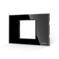 Cornice in Vetro Temperato con Supporto 2/3 Moduli LUXION, Standard Italiano colore nero