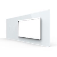 Pannello interruttore doppio con 2 prese LIVOLO in vetro, standard italiano – 6/7M