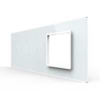 Pannello interruttore doppio + doppio con presa LIVOLO in vetro, standard italiano – 6/7M