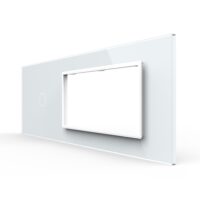 Pannello interruttore singolo con 2 prese LIVOLO in vetro, standard italiano – 6/7M