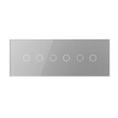 Pannello interruttore doppio + doppio + doppio touch LIVOLO in vetro, standard italiano – 6/7M colore griggio