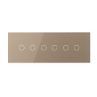 Pannello interruttore doppio + doppio + doppio touch LIVOLO in vetro, standard italiano – 6/7M colore dorato