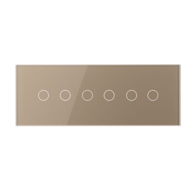 Pannello interruttore doppio + doppio + doppio touch LIVOLO in vetro, standard italiano – 6/7M colore dorato