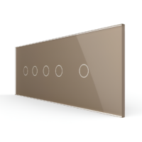 Pannello interruttore doppio + doppio + singolo touch LIVOLO in vetro, standard italiano – 6/7M colore dorato