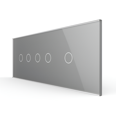 Pannello interruttore doppio + doppio + singolo touch LIVOLO in vetro, standard italiano – 6/7M colore griggio