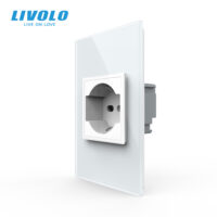 Presa Semplice Italiana (2P+T) Livolo con cornice in vetro 2M