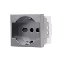 Modulo Presa Schuko italiana (2P+T) 16A /2M LUXION colore griggio