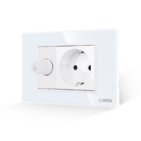 Interruttore per Ventilatore + Presa LUXION con Cornice in Vetro, Standard Italiano, 3M