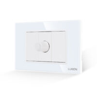 Dimmer Meccanico 1M e 2 Tasti Finti LUXION con Cornice in Vetro, Standard Italiano, 3M