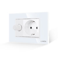 Dimmer Meccanico + Presa LUXION con Cornice in Vetro, Standard Italiano, 3M