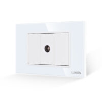 Presa TV 1M + 2 Tasti Finti LUXION con Cornice in Vetro, Standard Italiano, 3M