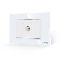 Presa TV-SAT 1M + 2 Tasti Finti LUXION con Cornice in Vetro, Standard Italiano, 3M