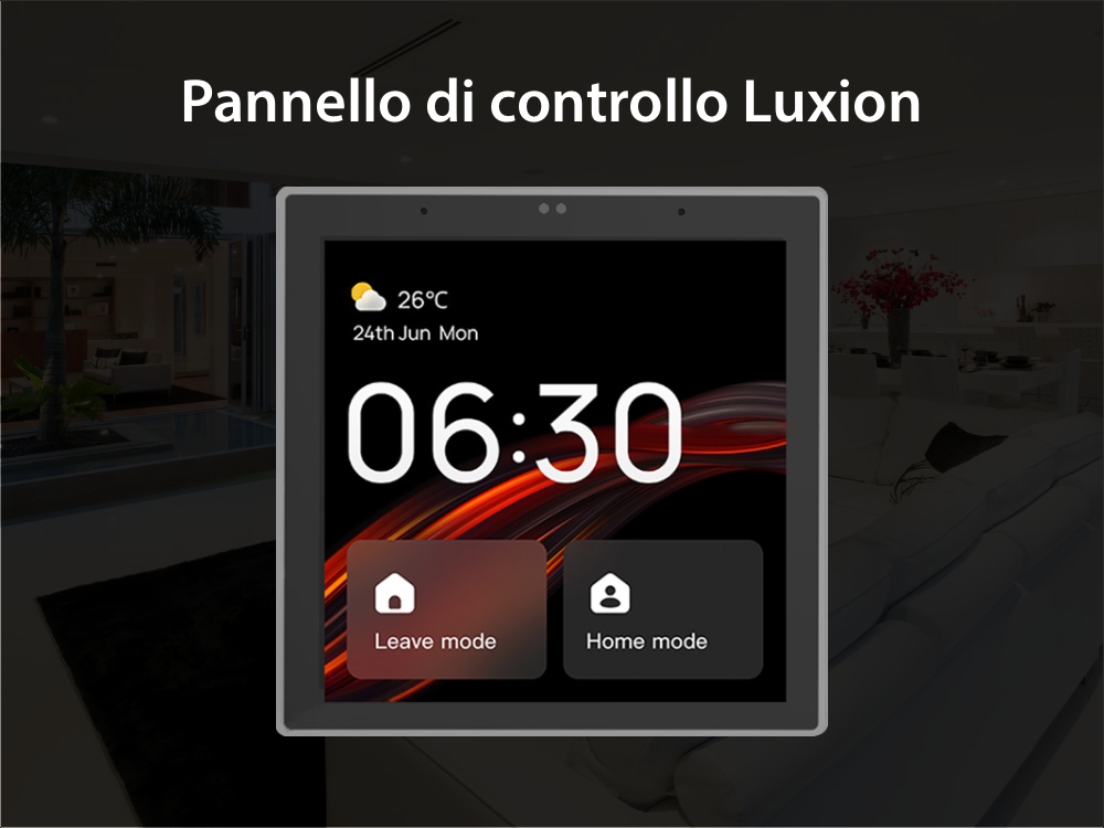 Pannello di Controllo Intelligente LUXION All-in-One con Integrazione Campanello, Controllo Luci, Climatizzazione e Tende