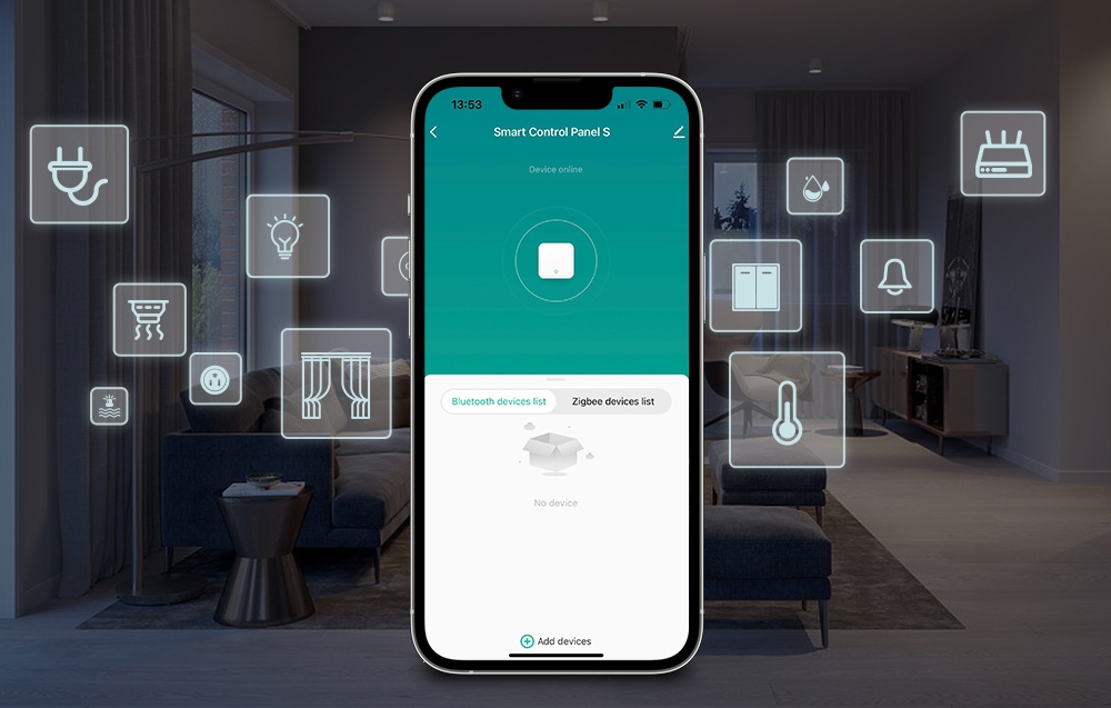 Pannello di Controllo Intelligente LUXION All-in-One con Integrazione Campanello, Controllo Luci, Climatizzazione e Tende