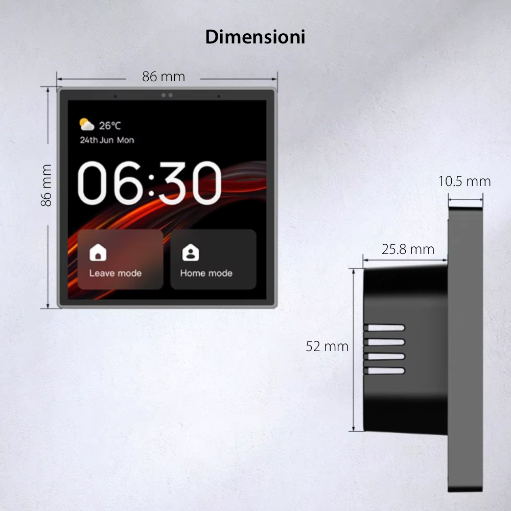 Pannello di Controllo Intelligente LUXION All-in-One con Integrazione Campanello, Controllo Luci, Climatizzazione e Tende