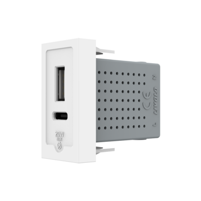 Modulo Presa USB-A + USB-C, 20W LIVOLO