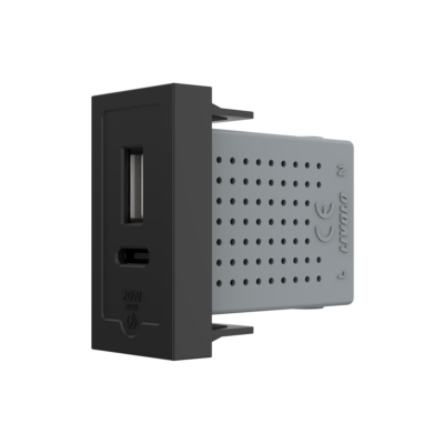 Modulo Presa USB-A + USB-C, 20W LIVOLO colore nero